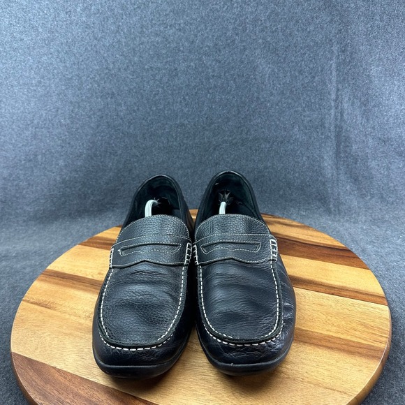 FootJoy Mens Sz 15 Black Pebbled Leather Penny Loafers Moc Toe Shoes 79047 main image 12